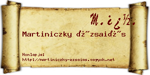 Martiniczky Ézsaiás névjegykártya